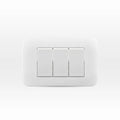 Interruptor Triple 9/32 10A 250V Blanco Armado