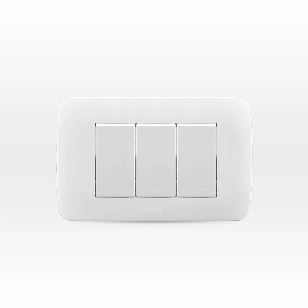 Interruptor Triple 9/32 10A 250V Blanco Armado