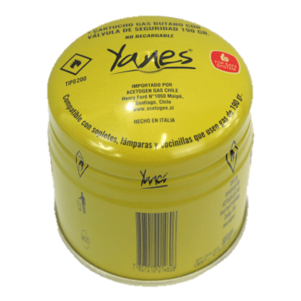 Cartucho de Gas Butano Yanes 190 g